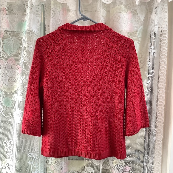 Style & Co Beautiful 🌹NWT Red Snap Button Sweater. - Picture 4 of 14